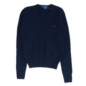 Ralph Lauren Women's Navy V-Neck Sweater